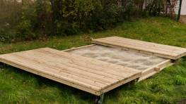 Sandkasten Holz 3,0 x 3,0 m mit Deckel