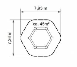 Halbstamm-Sandkasten 6-Eck, mit Eckverbindungen